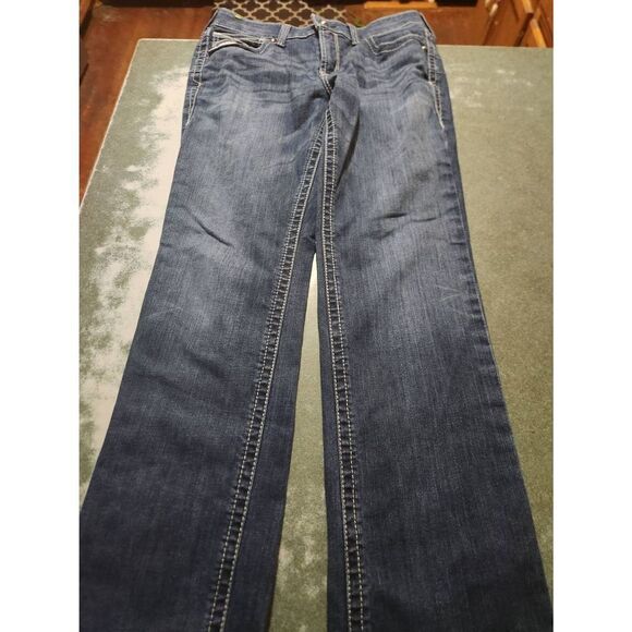 Ariat R.E.A.L. Mid Rise Stretch Icon Stackable Straight Leg Jeans sz 31 short - Picture 2 of 5